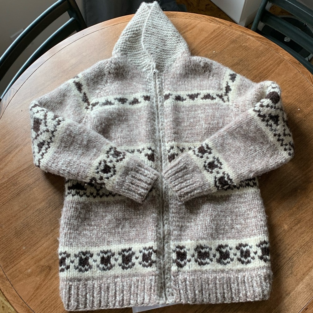 Handmade Cowichan style 100% wool sweater